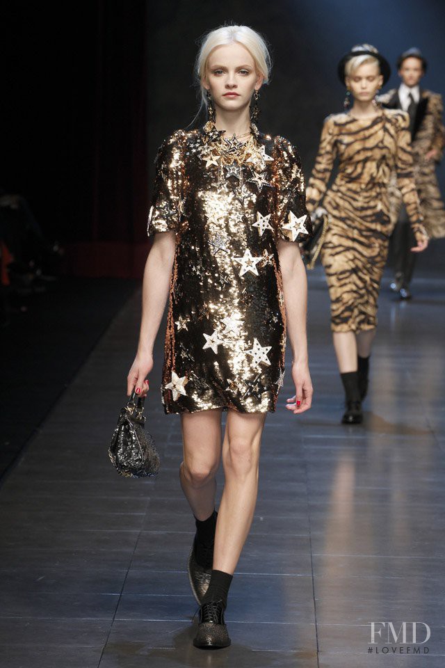 Ginta Lapina featured in  the Dolce & Gabbana fashion show for Autumn/Winter 2011
