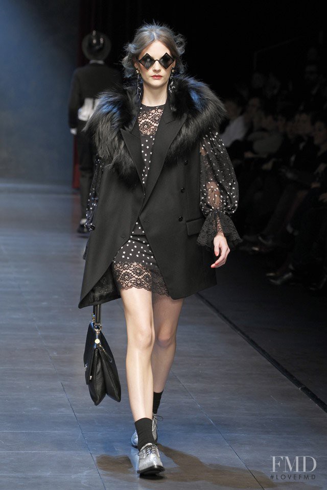 Sara Blomqvist featured in  the Dolce & Gabbana fashion show for Autumn/Winter 2011
