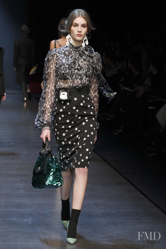 Julija Steponaviciute featured in  the Dolce & Gabbana fashion show for Autumn/Winter 2011