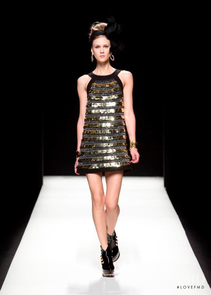 Marike Le Roux featured in  the Moschino fashion show for Autumn/Winter 2012