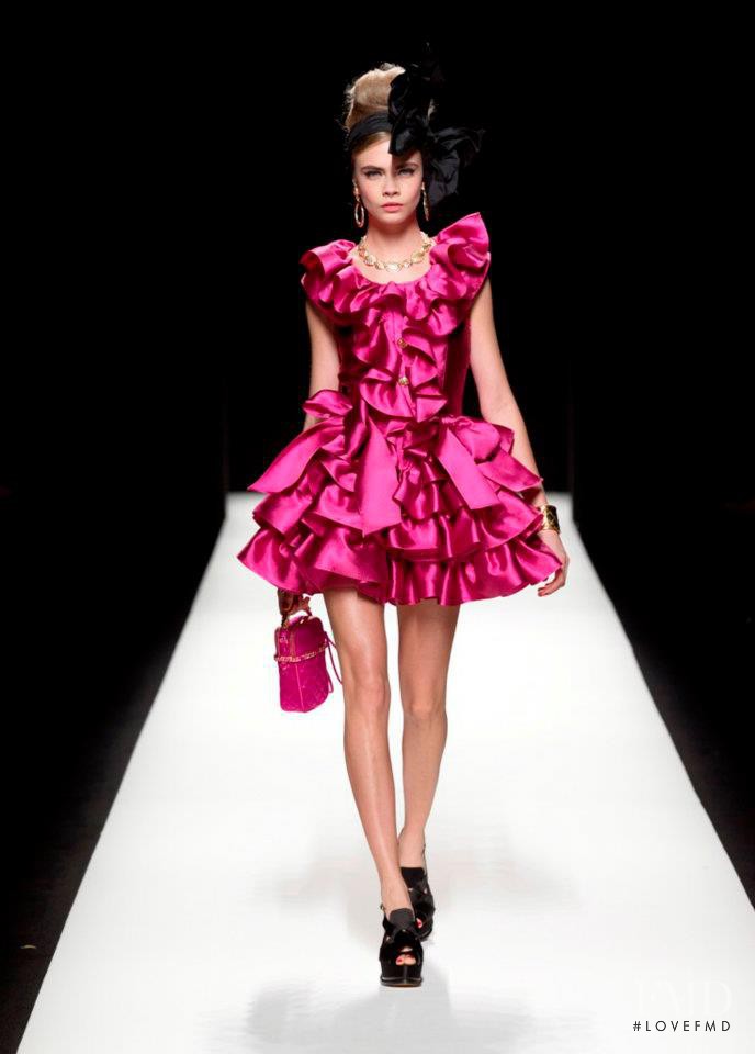 Cara Delevingne featured in  the Moschino fashion show for Autumn/Winter 2012