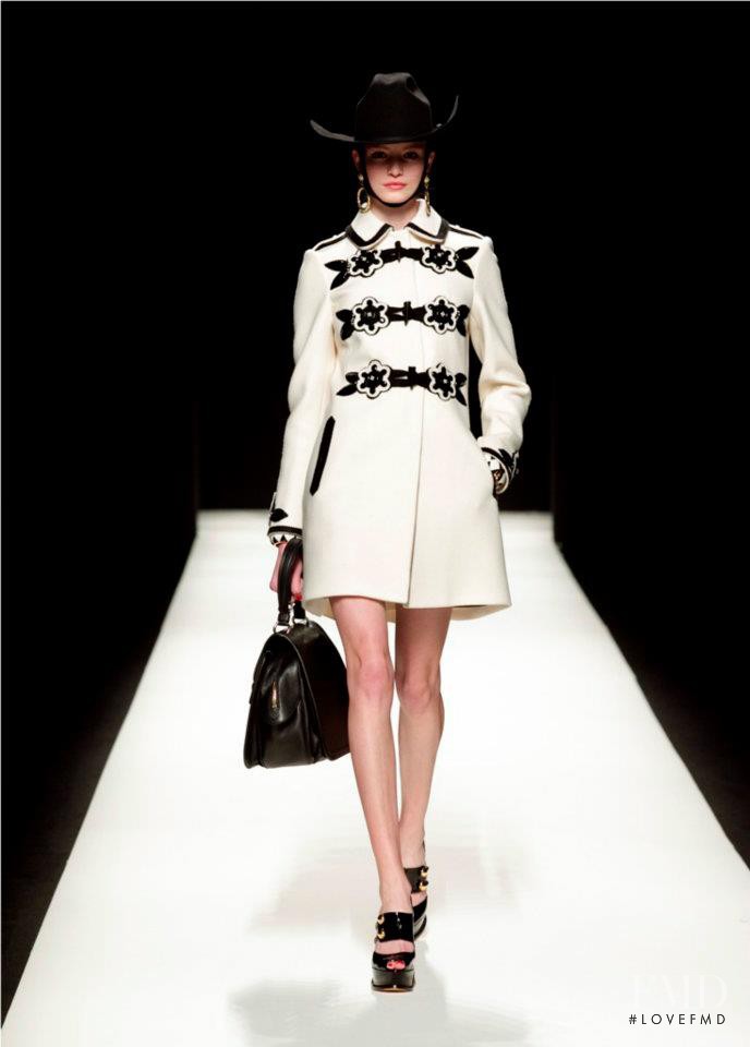 Maud Welzen featured in  the Moschino fashion show for Autumn/Winter 2012