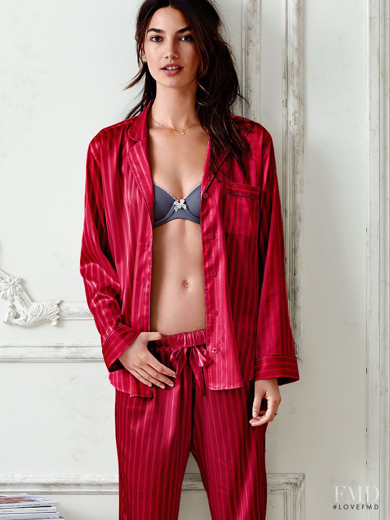 Lily Aldridge featured in  the Victoria\'s Secret Sleepwear catalogue for Autumn/Winter 2014