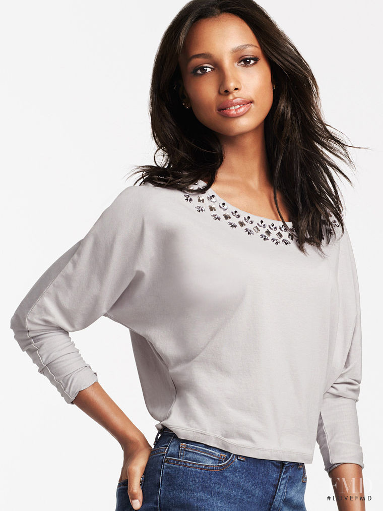 Jasmine Tookes featured in  the Victoria\'s Secret Clothing catalogue for Autumn/Winter 2014
