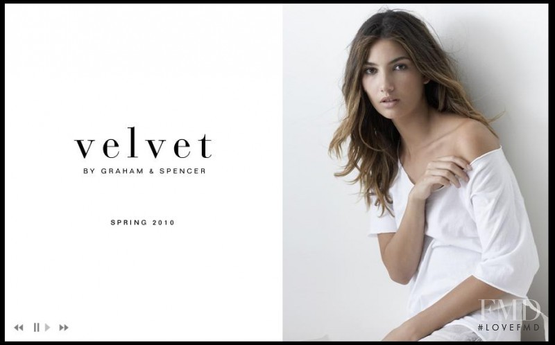 Lily Aldridge featured in  the Velvet by Graham & Spencer lookbook for Spring/Summer 2010