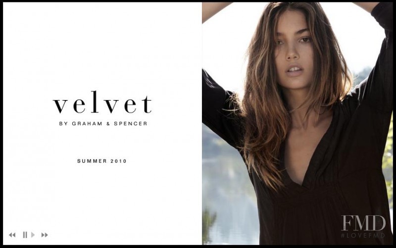 Lily Aldridge featured in  the Velvet by Graham & Spencer Tee lookbook for Spring/Summer 2010