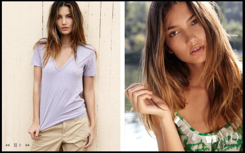 Lily Aldridge featured in  the Velvet by Graham & Spencer Tee lookbook for Spring/Summer 2010