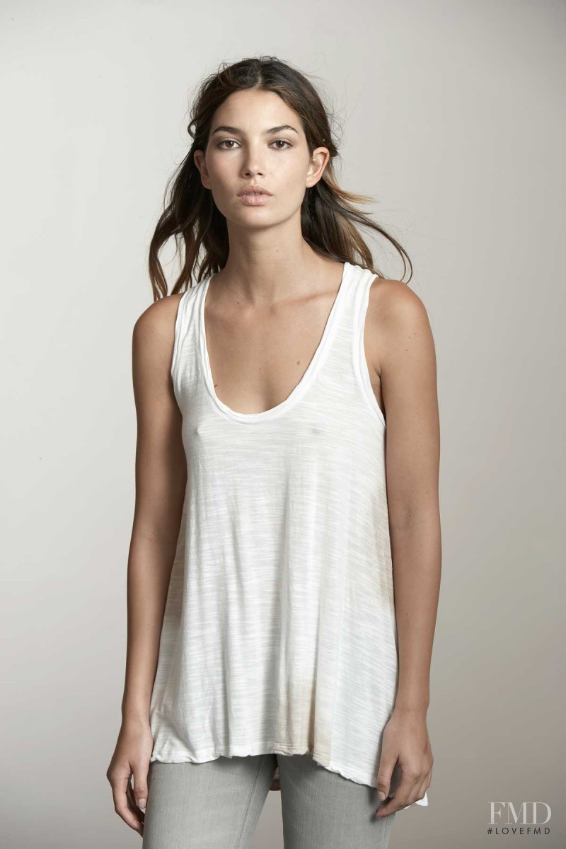 Lily Aldridge featured in  the Velvet by Graham & Spencer Tee catalogue for Spring/Summer 2010