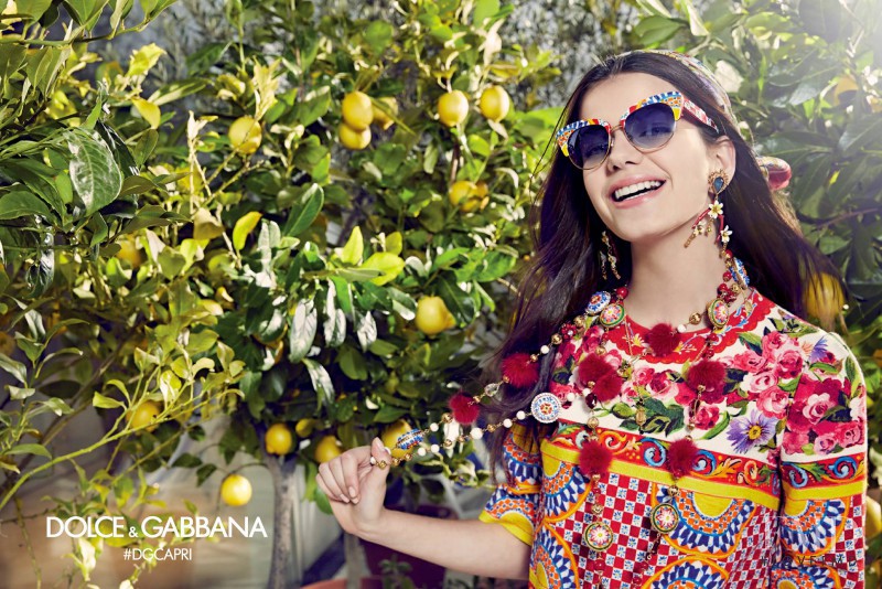 Sonia Ben Ammar featured in  the Dolce & Gabbana advertisement for Spring/Summer 2017
