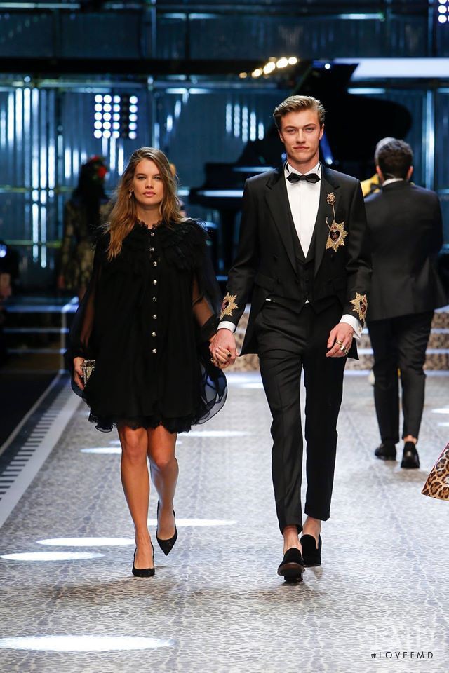 Lucky Blue Smith featured in  the Dolce & Gabbana fashion show for Autumn/Winter 2017