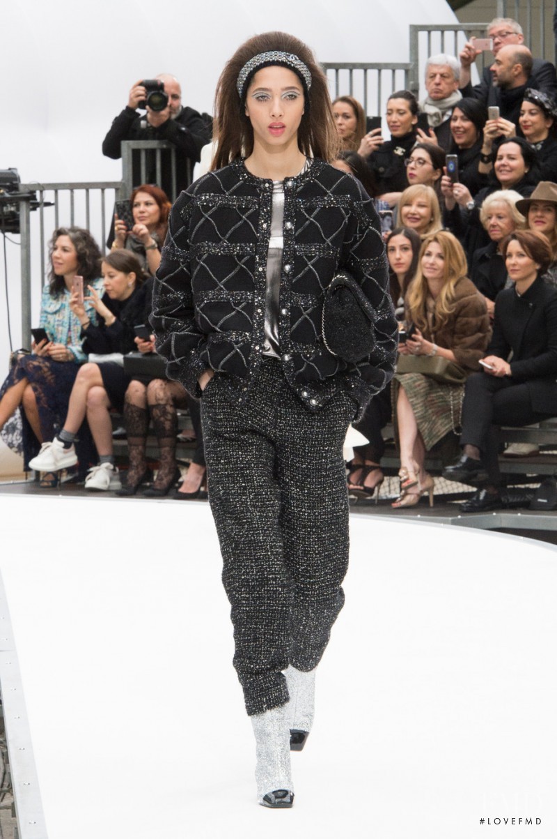 Yasmin Wijnaldum featured in  the Chanel fashion show for Autumn/Winter 2017