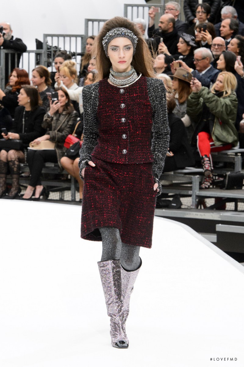 Marine Deleeuw featured in  the Chanel fashion show for Autumn/Winter 2017