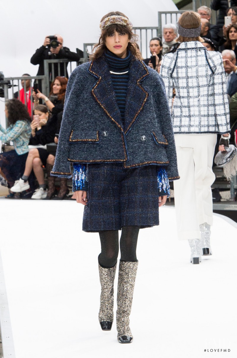 Mica Arganaraz featured in  the Chanel fashion show for Autumn/Winter 2017
