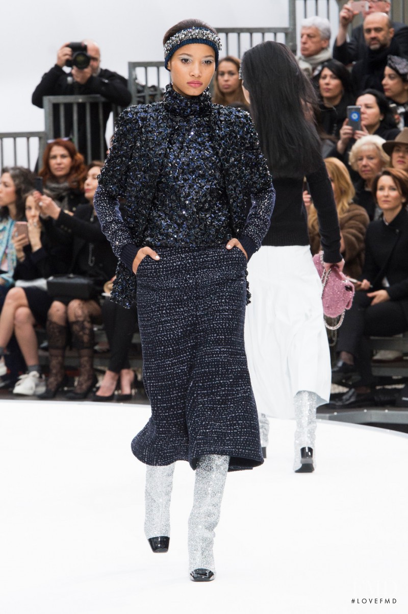 Lineisy Montero featured in  the Chanel fashion show for Autumn/Winter 2017