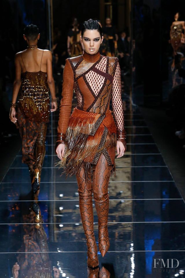 Kendall Jenner featured in  the Balmain fashion show for Autumn/Winter 2017