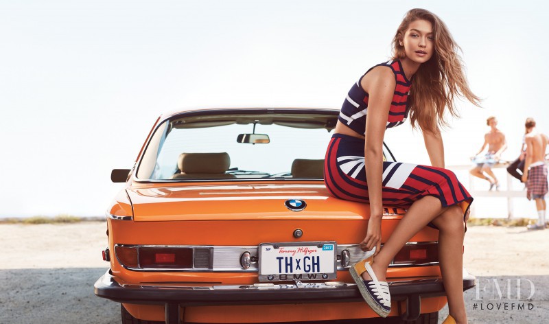 Gigi Hadid featured in  the Tommy Hilfiger x Gigi Hadid advertisement for Spring/Summer 2017