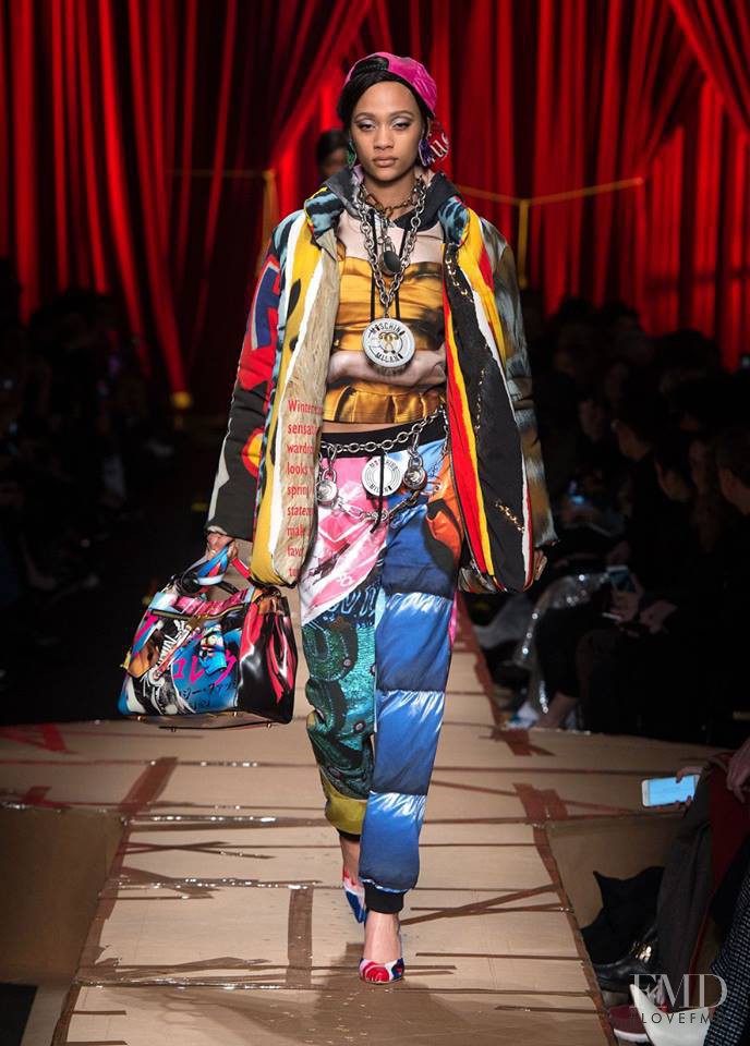 Selena Forrest featured in  the Moschino fashion show for Autumn/Winter 2017