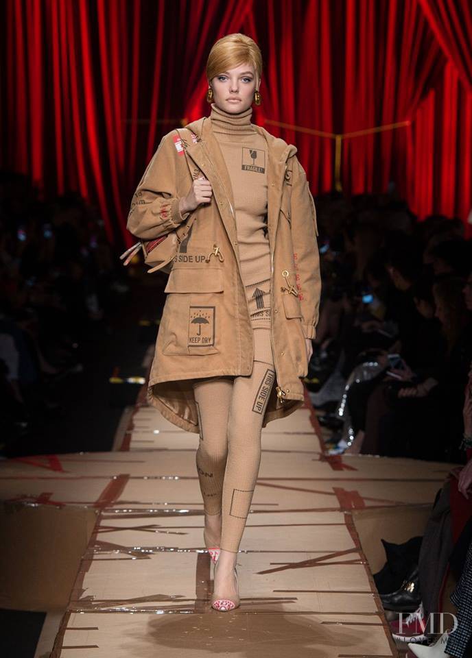 Roos Abels featured in  the Moschino fashion show for Autumn/Winter 2017