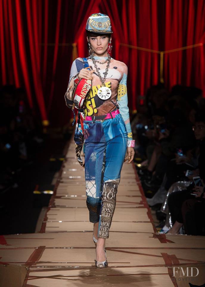 Grace Elizabeth featured in  the Moschino fashion show for Autumn/Winter 2017