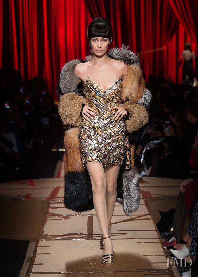 Bella Hadid featured in  the Moschino fashion show for Autumn/Winter 2017