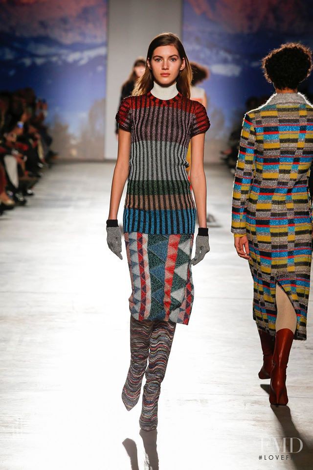 Valery Kaufman featured in  the Missoni fashion show for Autumn/Winter 2017