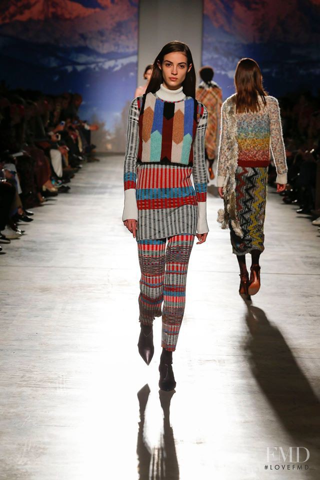 Camille Hurel featured in  the Missoni fashion show for Autumn/Winter 2017