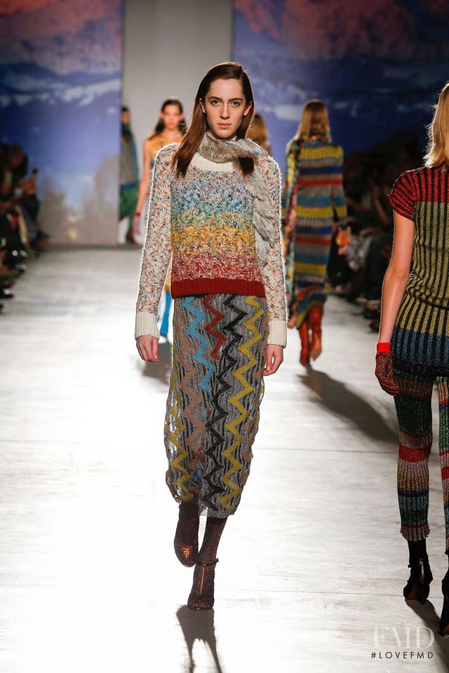 Teddy Quinlivan featured in  the Missoni fashion show for Autumn/Winter 2017