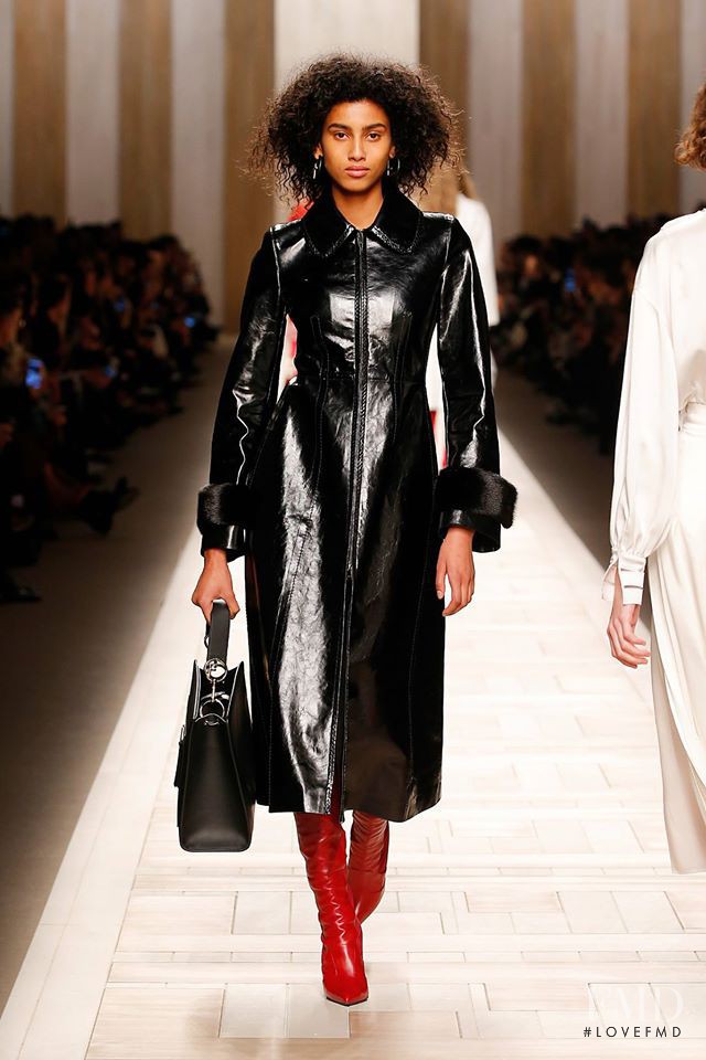 Imaan Hammam featured in  the Fendi fashion show for Autumn/Winter 2017
