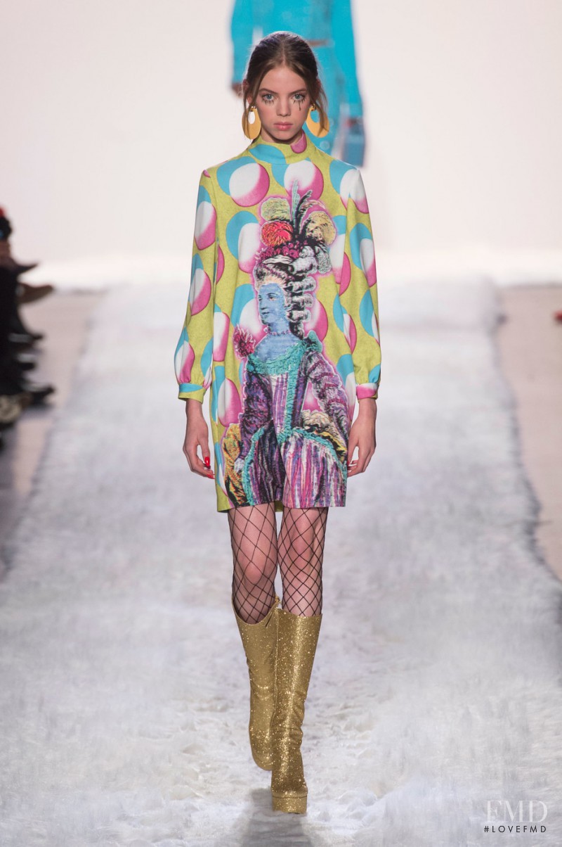 Mariana Zaragoza featured in  the Jeremy Scott fashion show for Autumn/Winter 2017