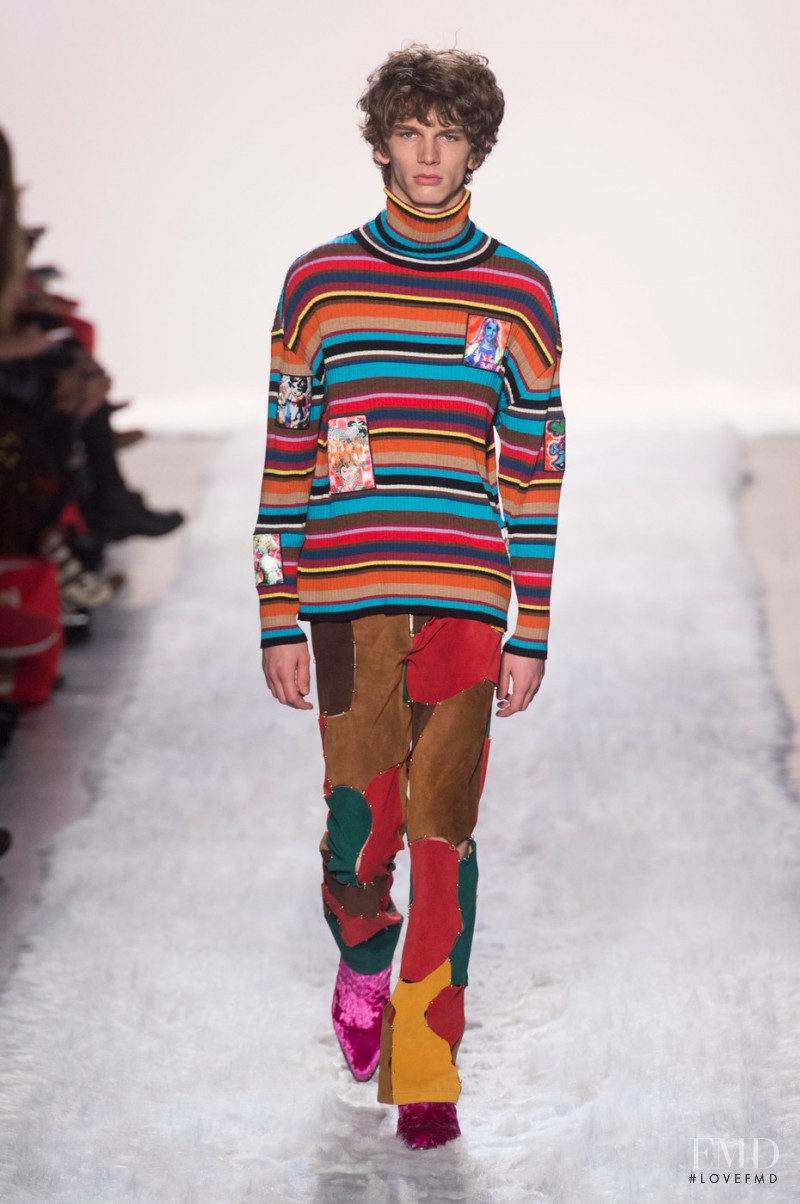 Erik van Gils featured in  the Jeremy Scott fashion show for Autumn/Winter 2017