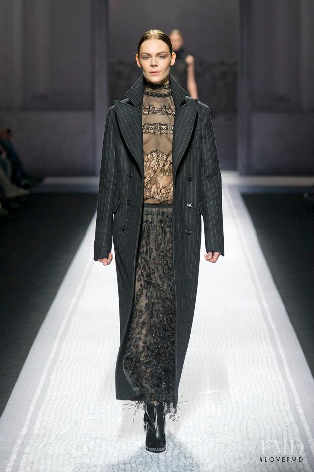 Sarah King featured in  the Alberta Ferretti fashion show for Autumn/Winter 2012