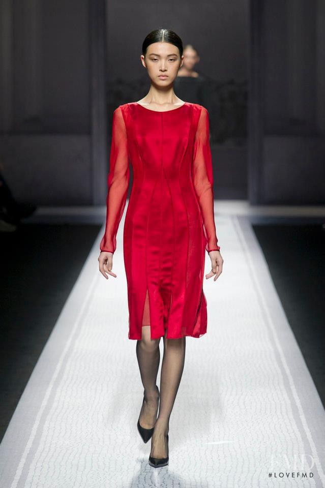 Tian Yi featured in  the Alberta Ferretti fashion show for Autumn/Winter 2012
