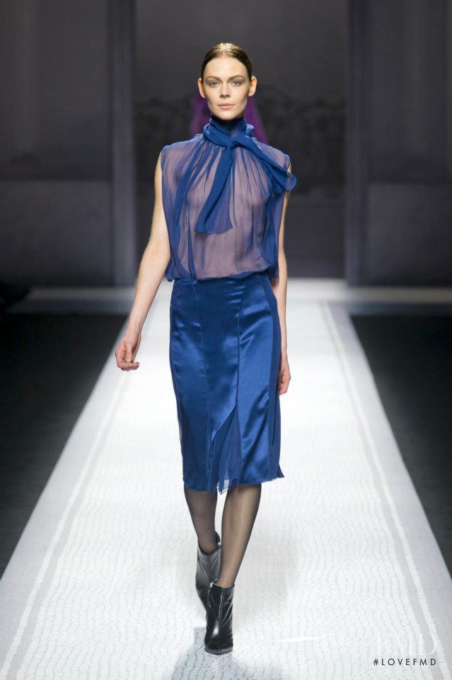 Kinga Rajzak featured in  the Alberta Ferretti fashion show for Autumn/Winter 2012