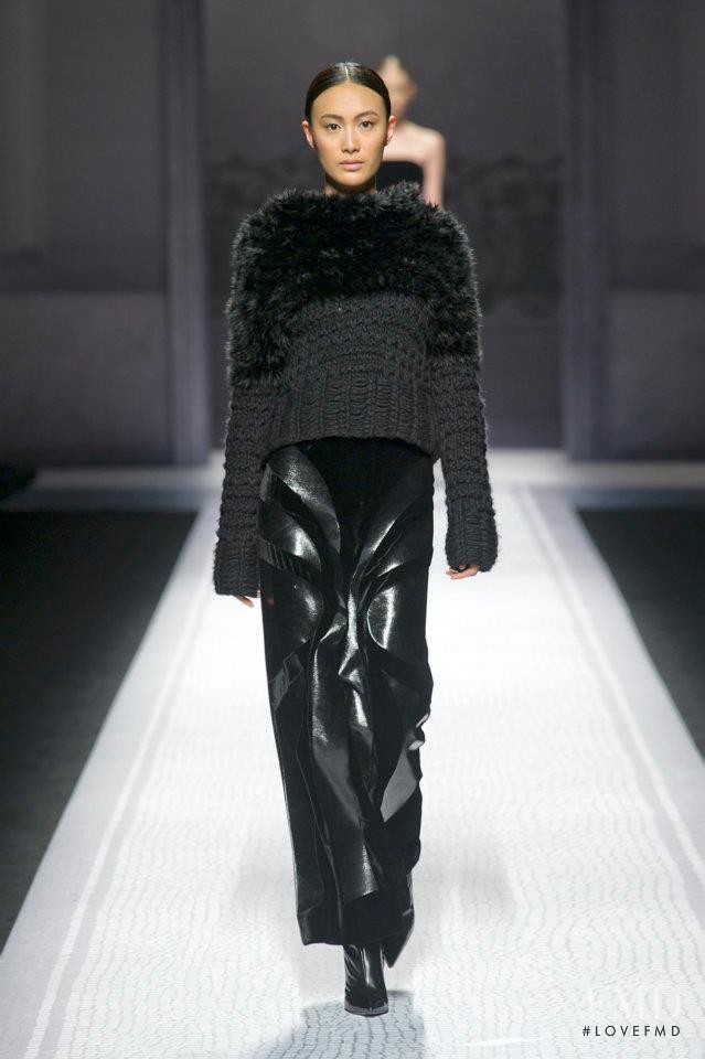 Shu Pei featured in  the Alberta Ferretti fashion show for Autumn/Winter 2012