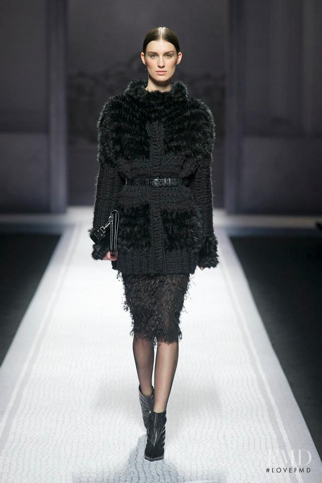 Marte Mei van Haaster featured in  the Alberta Ferretti fashion show for Autumn/Winter 2012