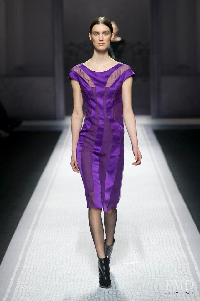 Marte Mei van Haaster featured in  the Alberta Ferretti fashion show for Autumn/Winter 2012