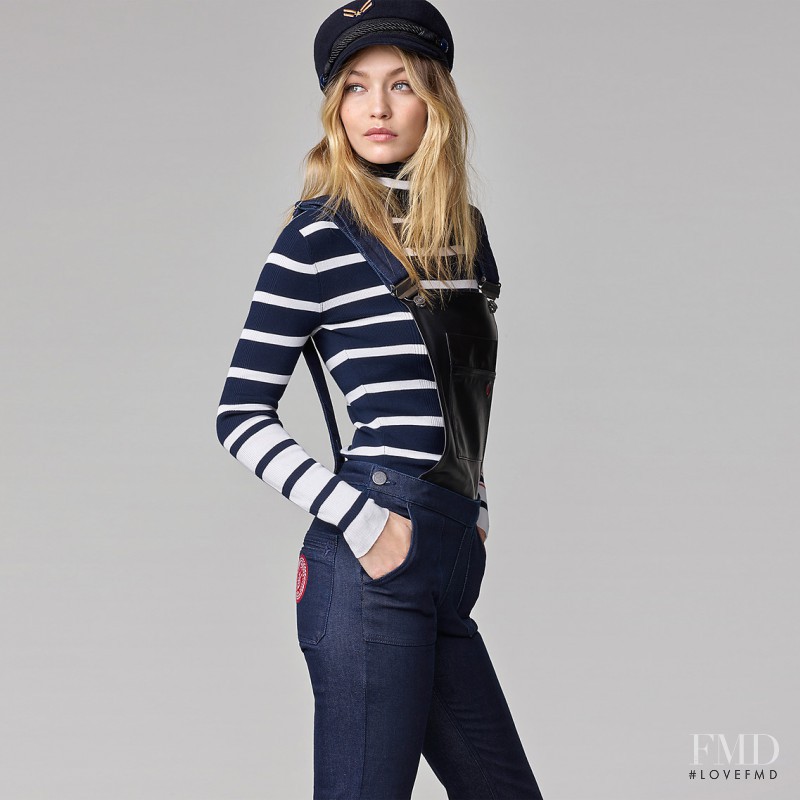 Gigi Hadid featured in  the Tommy Hilfiger x Gigi Hadid lookbook for Autumn/Winter 2016