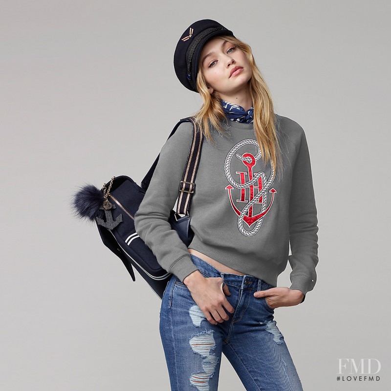 Gigi Hadid featured in  the Tommy Hilfiger x Gigi Hadid lookbook for Autumn/Winter 2016