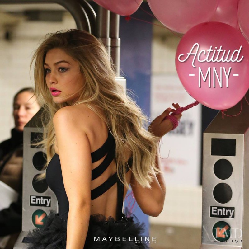 Gigi Hadid featured in  the Maybelline advertisement for Spring/Summer 2016