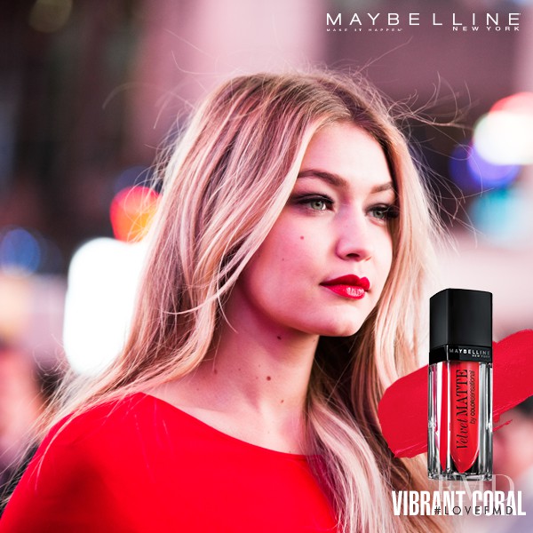 Gigi Hadid featured in  the Maybelline advertisement for Spring/Summer 2016