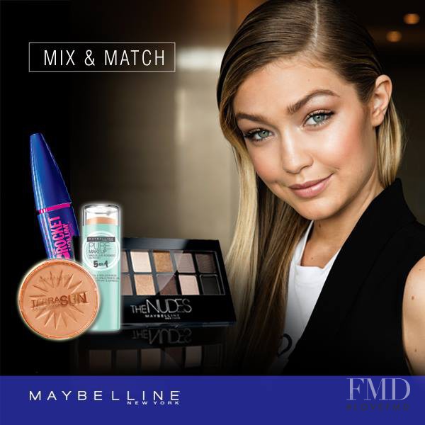 Gigi Hadid featured in  the Maybelline advertisement for Spring/Summer 2016