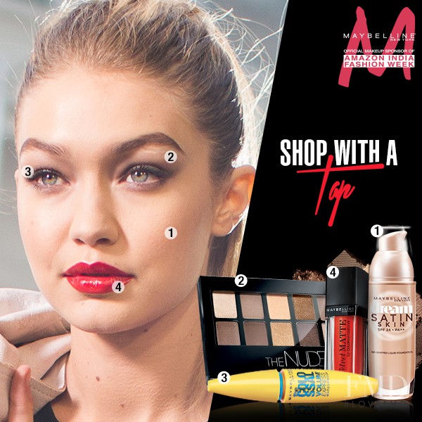 Gigi Hadid featured in  the Maybelline advertisement for Spring/Summer 2016