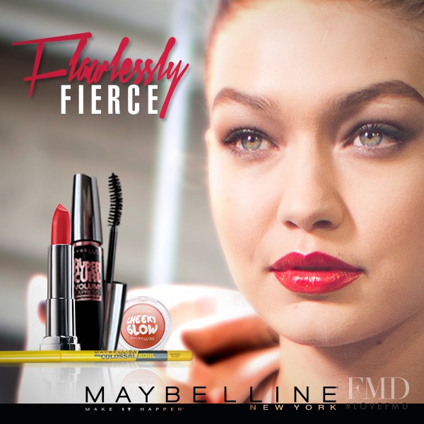 Gigi Hadid featured in  the Maybelline advertisement for Spring/Summer 2016