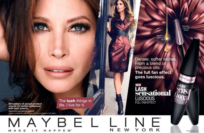 Christy Turlington featured in  the Maybelline advertisement for Spring/Summer 2016