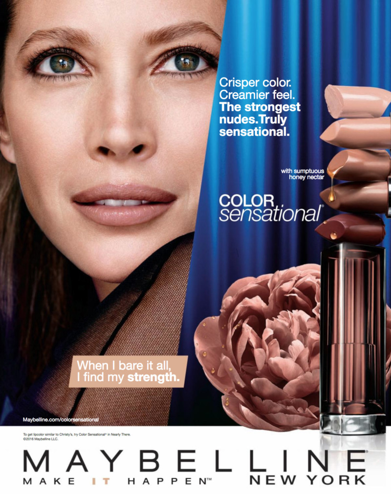 Christy Turlington featured in  the Maybelline advertisement for Spring/Summer 2016