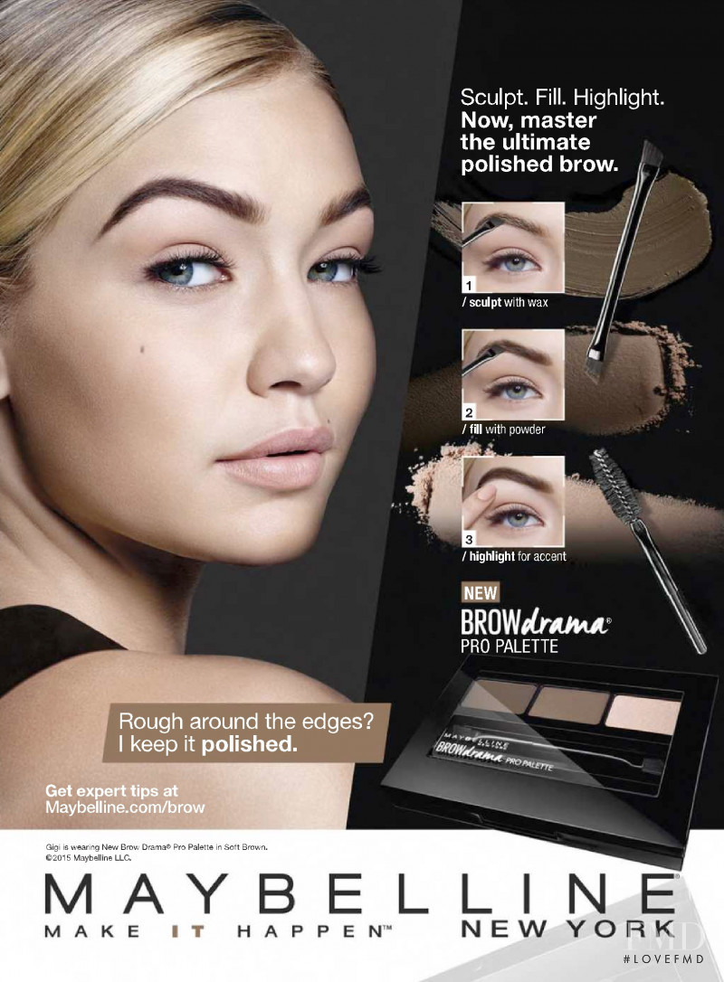 Gigi Hadid featured in  the Maybelline advertisement for Spring/Summer 2016