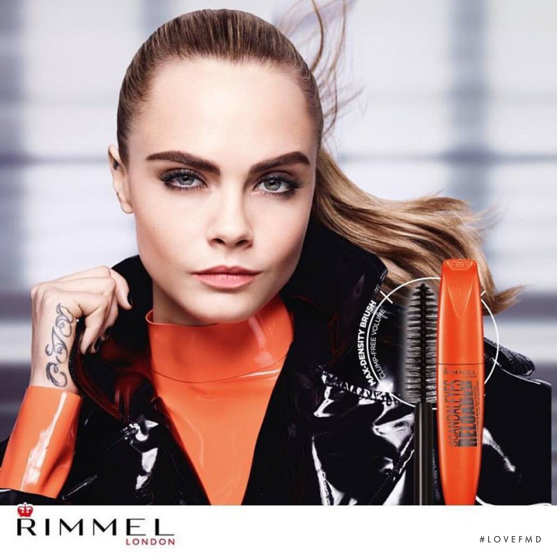 Cara Delevingne featured in  the Rimmel Scandal Eyes Reloaded advertisement for Autumn/Winter 2016