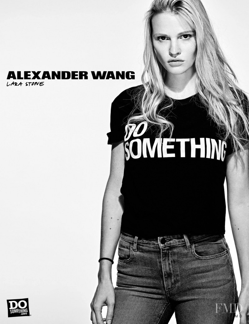 Lara Stone featured in  the Alexander Wang x Do Something - 10 Year anniversary advertisement for Autumn/Winter 2015
