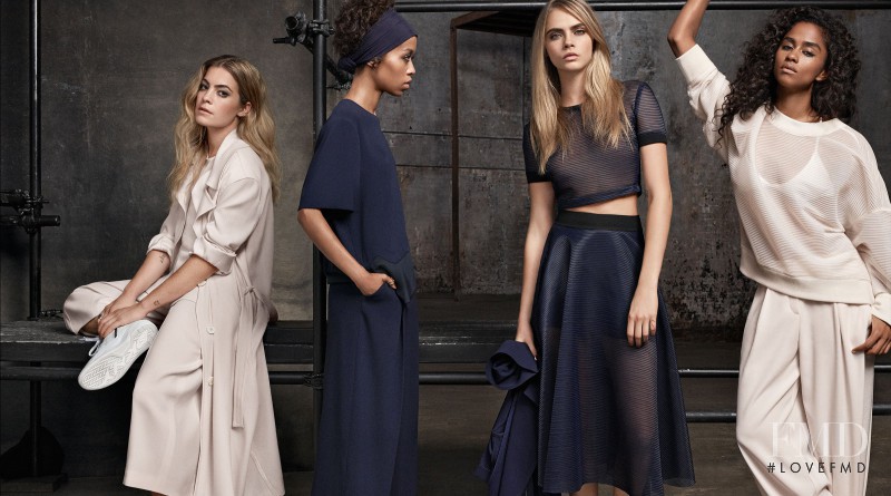 Cara Delevingne featured in  the DKNY advertisement for Resort 2015
