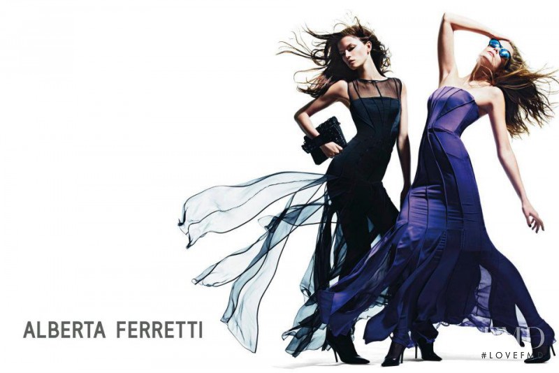 Eniko Mihalik featured in  the Alberta Ferretti advertisement for Autumn/Winter 2012